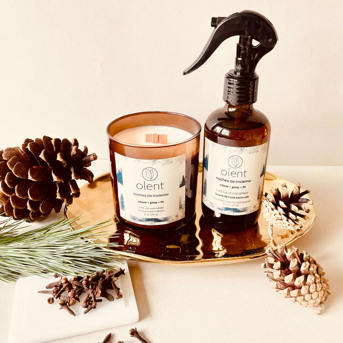 seasonal candle & spray bundle