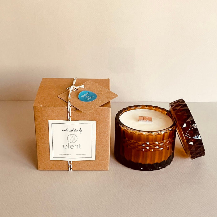 limited edition vintage glass vessel candle, festival de otoño, olent Miami